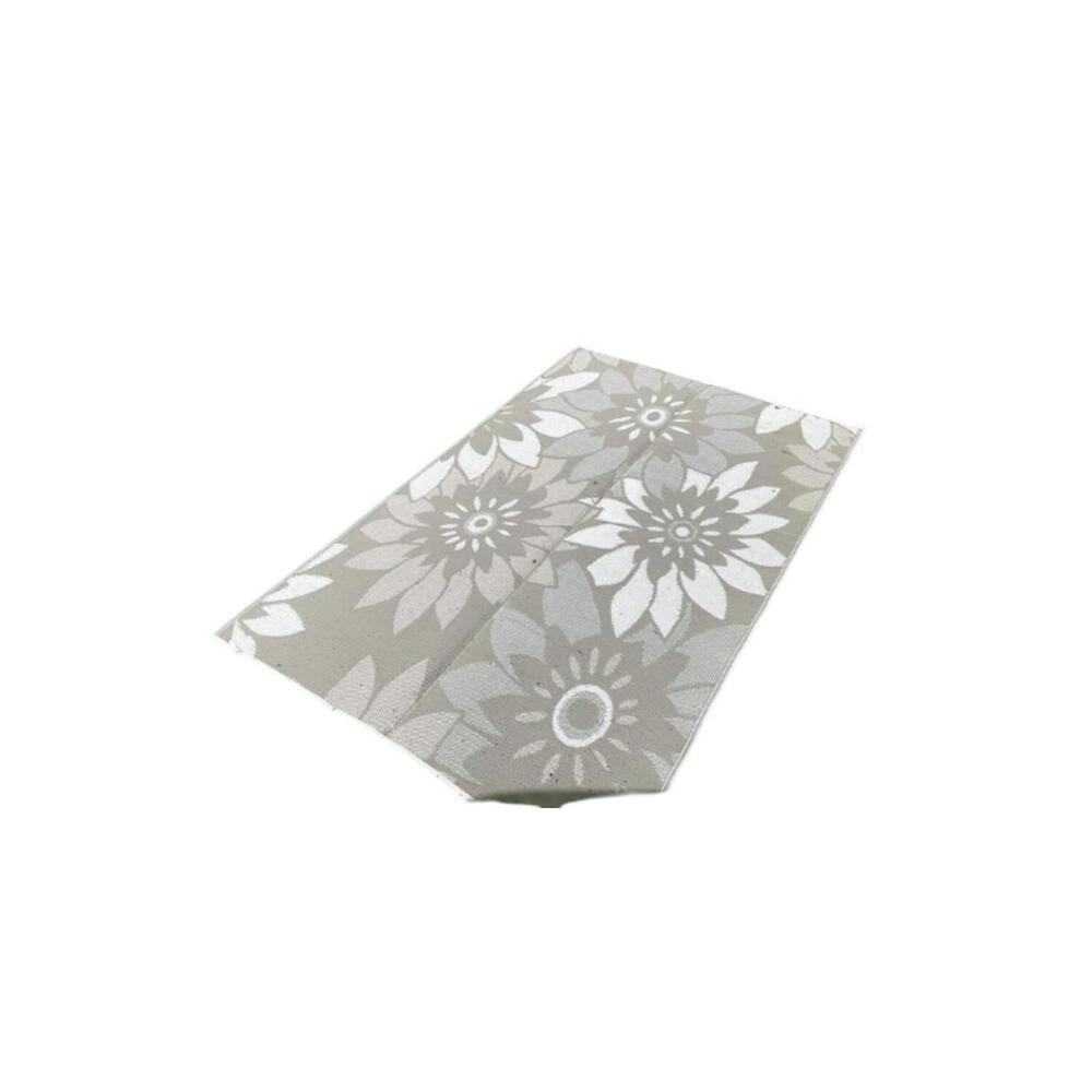 Barbara King Dahlia Print 8'x11' Reversible Patio Mat Gray